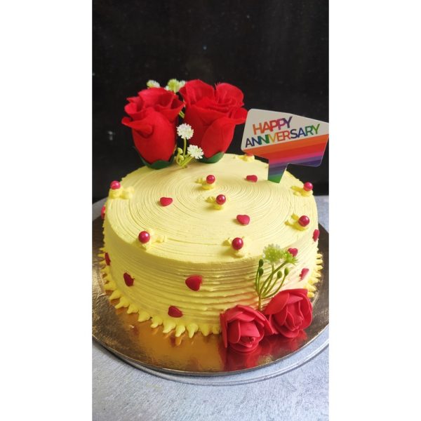 Yellow colour rasmalai flavour cake