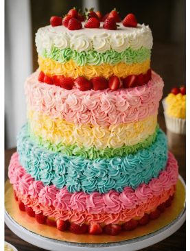 Multicolour Engagement Cake