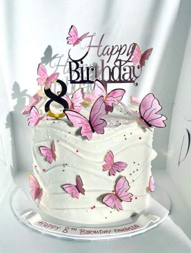 Pink Butterflies Cake