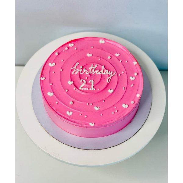 pink birthday cake