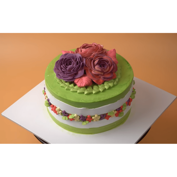 green and white colour cake