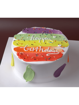 Colourful Rainbow Theme Cake