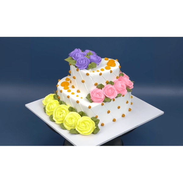 two tier heart shape cake