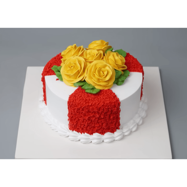 round red yellow cake