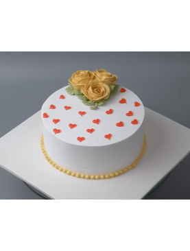 Cake With Heart and Rose Fillers