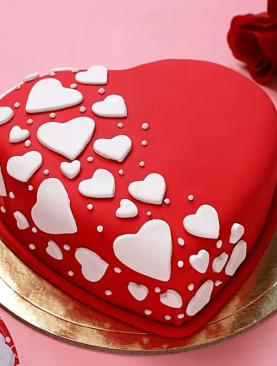 Red Sweetheart Fondant Cake