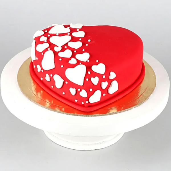 Red heart shape cake