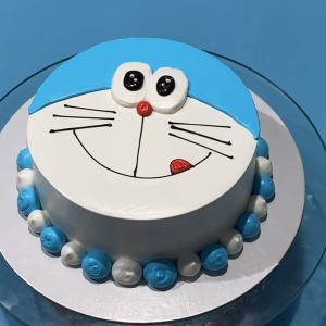 Doraemon face birthday cake