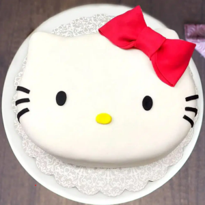 cute kitty fondant cake